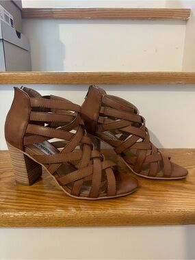 Steve Madden Brown Strappy Block Heel Sandals